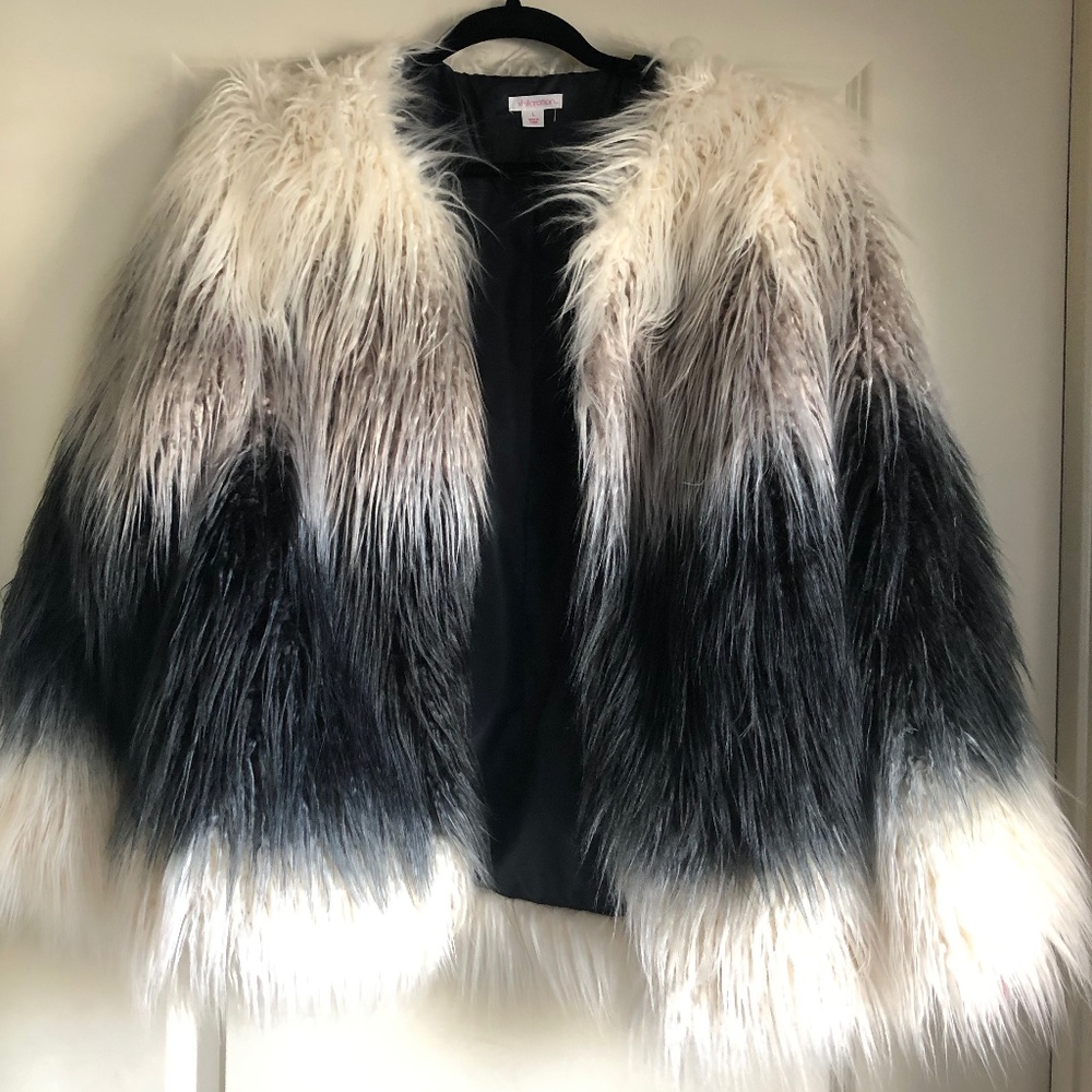 Faux fur multicolor jacket